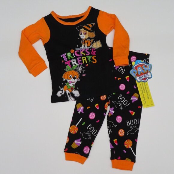 Paw Patrol 4T Toddler Tricks Treats Glow in the Dark Halloween Pajama Set NEW - Picture 7 of 9